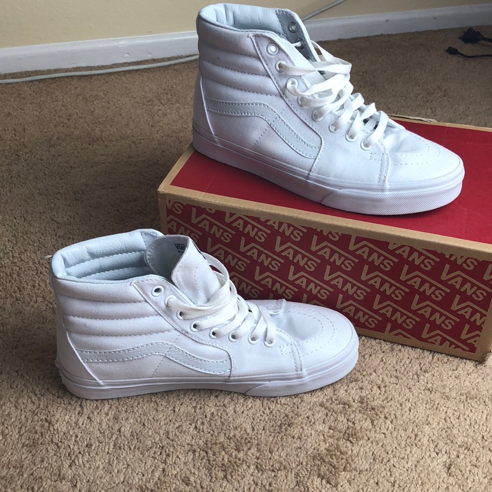 White Nike high top shoes